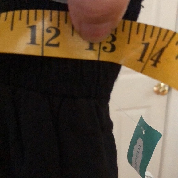 Maurices size X-Small black cropped wide leg high slit pants 100% cotton NWT - Picture 12 of 16